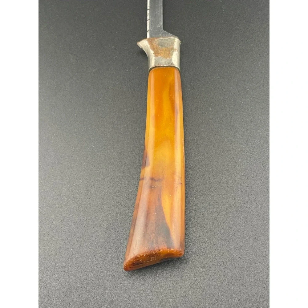 Antique Bakelite Letter Opener Marbled‎ Butterscotch Handle Art Deco Era Office